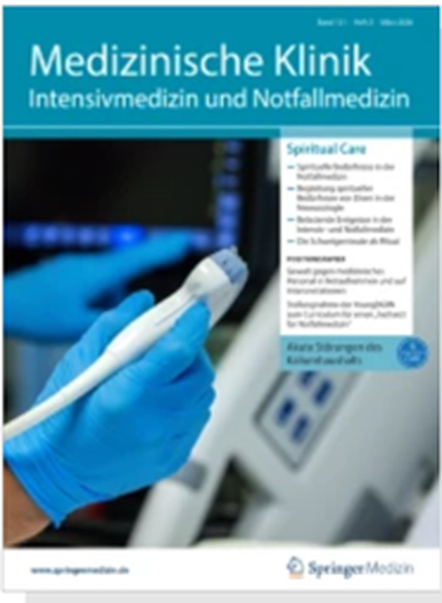 Cover der Zeitschrift Medizinische Klinik – Intensivmedizin und Notfallmedizin zum Themenheft Spiritual Care